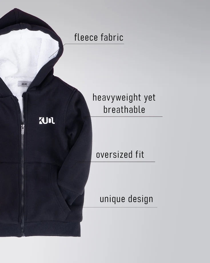 Black fleece zip up jacket