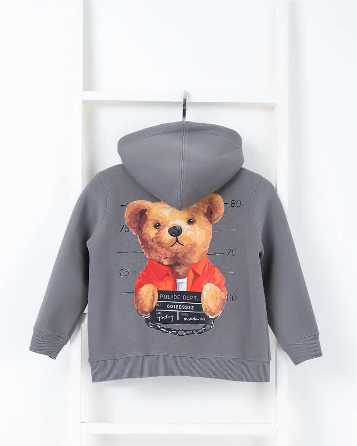 grey teddy back hoodie